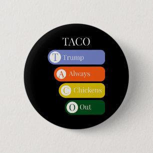 Funny Trump Always Chickens Out Taco Trade 6 Cm Round Badge