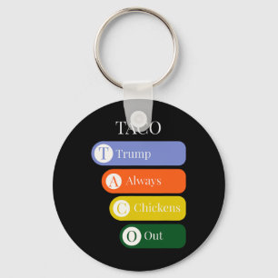 Funny Trump Always Chickens Out Taco Trade Key Ring