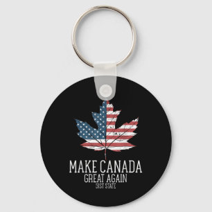 Funny Trump American Flag Make Canada Great Again Key Ring