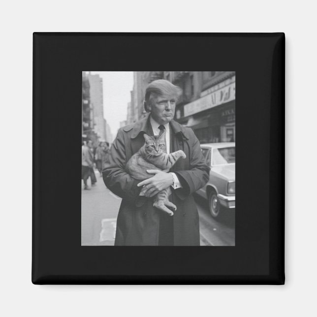 Funny Trump And Cat  Magnet (Front)