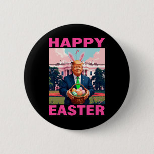Funny Trump And Easter Eggs Sket White House Happy 6 Cm Round Badge