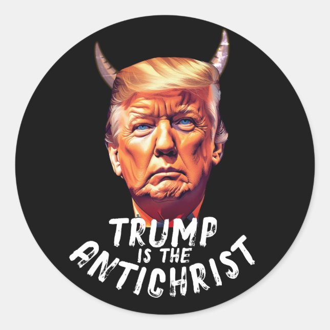 Funny Trump Antichrist Classic Round Sticker (Front)