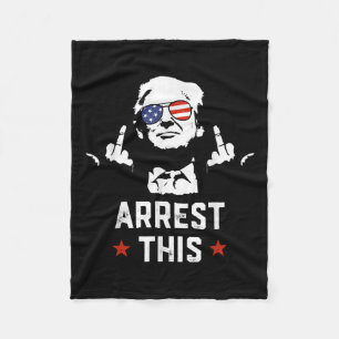 Funny Trump Arrest This Donald Trump Middle Fleece Blanket