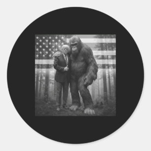 Funny Trump Bigfoot Sasquatch Conspiracy Paranorma Classic Round Sticker