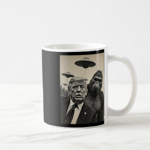 Funny Trump Bigfoot Selfie With Ufos Weird Alien Coffee Mug