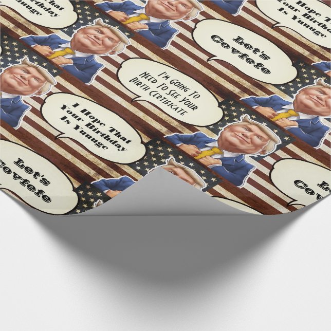 Funny Trump Birthday Wrapping Paper (Corner)
