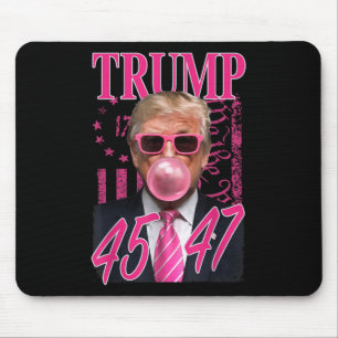 Funny Trump Bubble Gum 1776 Pink Flag  Mouse Pad