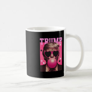 Funny Trump Bubble Gum Pink With Sungl Heart Coffee Mug