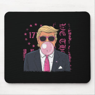 Funny Trump Bubble Gum Retro Pink Usa Flag Patriot Mouse Pad
