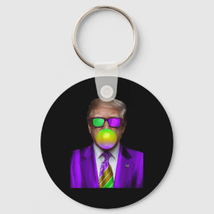 Funny Trump Bubble Gum Shirt Trump Mardi Gras Key Ring