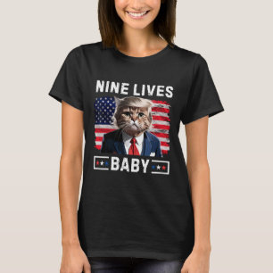 Funny Trump Cat 9 Lives Baby Funny Vote For Trump  T-Shirt