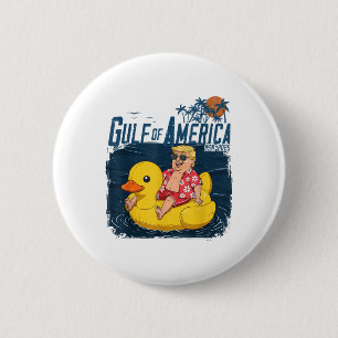 Funny Trump Chillin Gulf Of Us America Est 2025 6 Cm Round Badge