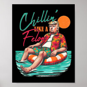 Funny Trump Chilling Like A Felon Summer 2024 Poster