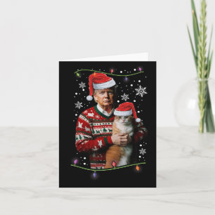 Funny Trump Christmas Cats Lovers Card