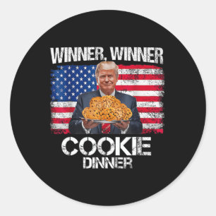 Funny Trump Christmas Design Winner Winner Cookie Classic Round Sticker