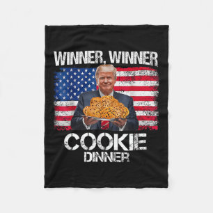 Funny Trump Christmas Design Winner Winner Cookie Fleece Blanket