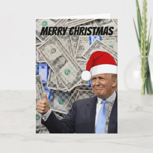 Funny Trump Christmas Greeting Card, $2,000 Check Card