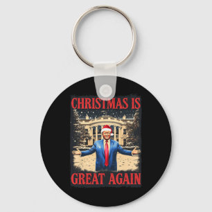 Funny Trump Christmas Is Great Again Xmas Pyjamas  Key Ring
