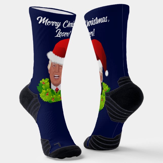 Funny Trump Christmas Loser Socks (Angled)