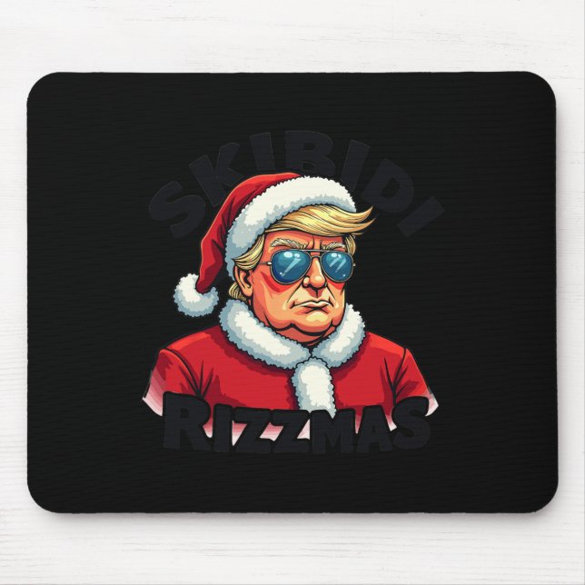 Funny Trump Christmas Santa Claus Trump Skibidi Ri Mouse Pad (Front)