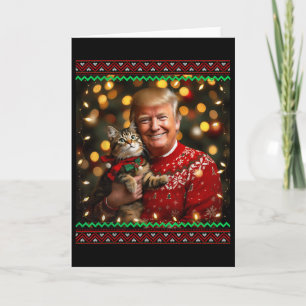 Funny Trump Christmas Sweater For Cat Lovers 1  Card