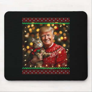 Funny Trump Christmas Sweater For Cat Lovers 1 Mouse Pad