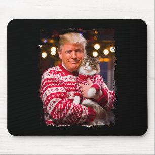 Funny Trump Christmas Sweater For Cat Lovers Xmas Mouse Pad