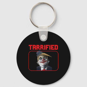 Funny Trump Clown Political Pun Tarrified Key Ring