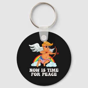 Funny Trump Cupid Parody - Now Is Time For Peace Key Ring