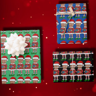 Funny Trump Custom Face Photo Elf Christmas Wrapping Paper Sheet