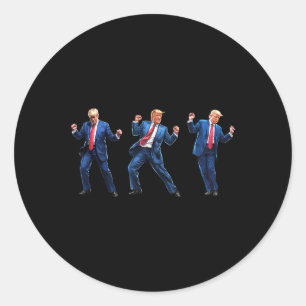 Funny Trump Dance Christmas Xmas Pyjamas Holiday  Classic Round Sticker