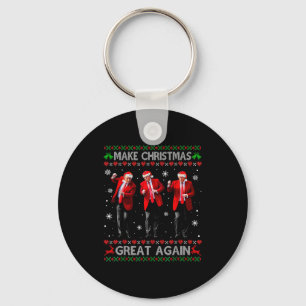 Funny Trump Dance Make Christmas Great Again Ugly Key Ring