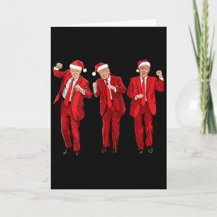 Funny Trump Dance Merry Christmas Santa Hats Trump Card