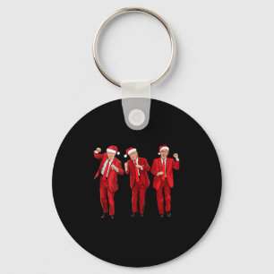 Funny Trump Dance Merry Christmas Santa Hats Trump Key Ring