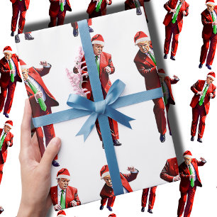 Funny Trump Dance Santa Claus Christmas Gift  Wrapping Paper