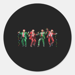 Funny Trump Dance Santa Claus Christmas Xmas Classic Round Sticker