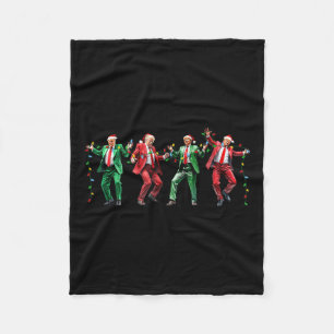 Funny Trump Dance Santa Claus Christmas Xmas Fleece Blanket