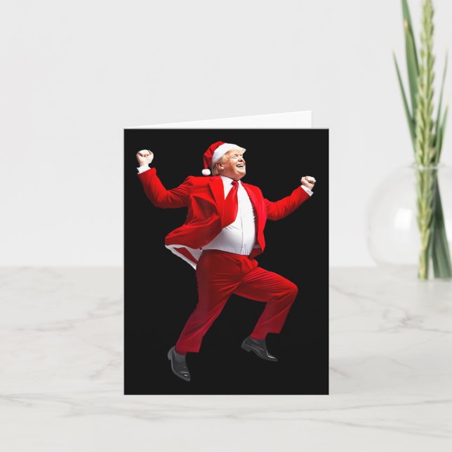 Funny Trump Dance Santa Claus Christmas Xmas Pajam Card (Front)