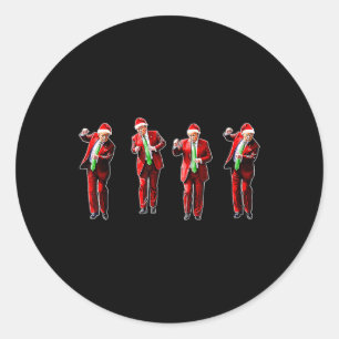 Funny Trump Dance Santa Claus Christmas Xmas Pajam Classic Round Sticker