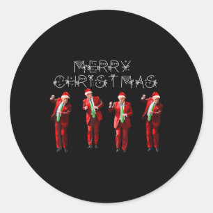 Funny Trump Dance Santa Claus Christmas Xmas Pajam Classic Round Sticker