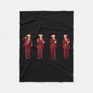 Funny Trump Dance Santa Claus Christmas Xmas Pajam Fleece Blanket