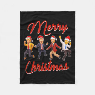Funny Trump Dance Santa Claus Christmas Xmas Pajam Fleece Blanket