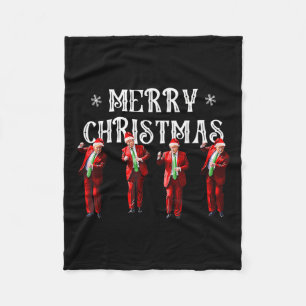 Funny Trump Dance Santa Claus Christmas Xmas Pajam Fleece Blanket