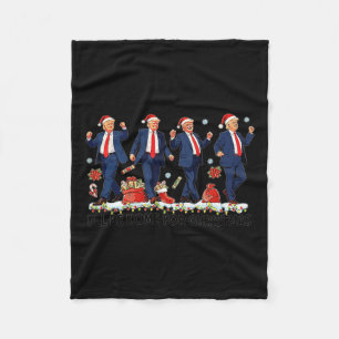 Funny Trump Dance Santa Claus Christmas Xmas Pajam Fleece Blanket
