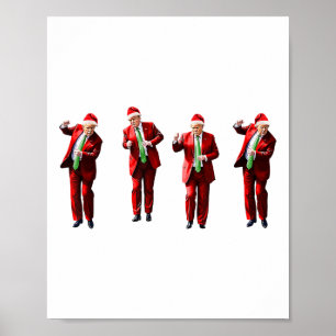 Funny Trump Dance Santa Claus Christmas Xmas Pajam Poster