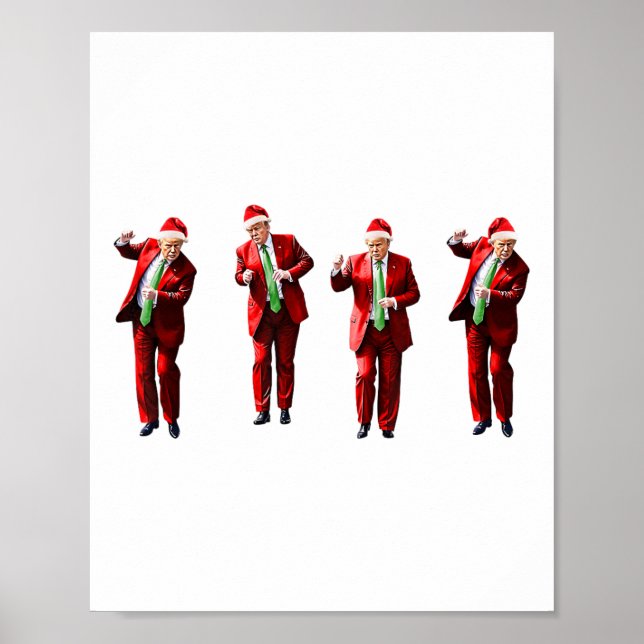 Funny Trump Dance Santa Claus Christmas Xmas Pajam Poster (Front)