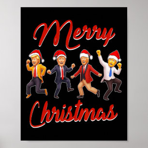 Funny Trump Dance Santa Claus Christmas Xmas Pajam Poster