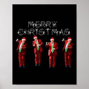 Funny Trump Dance Santa Claus Christmas Xmas Pajam Poster