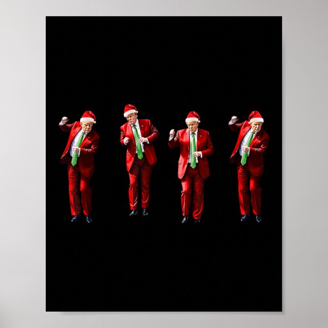 Funny Trump Dance Santa Claus Christmas Xmas Pajam Poster (Front)