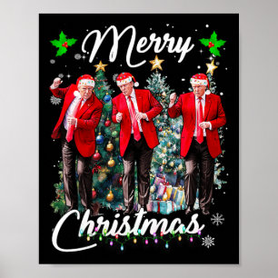Funny Trump Dance Santa Claus Christmas Xmas Pajam Poster